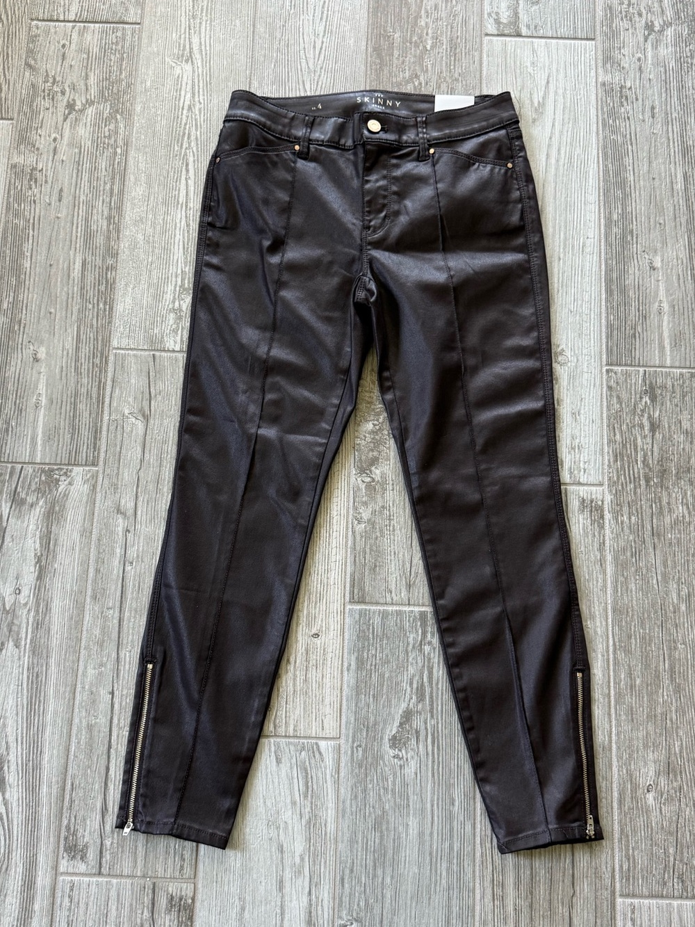 White House black market  whbm bark brown Skinny pants Ankle Zippers size 4R